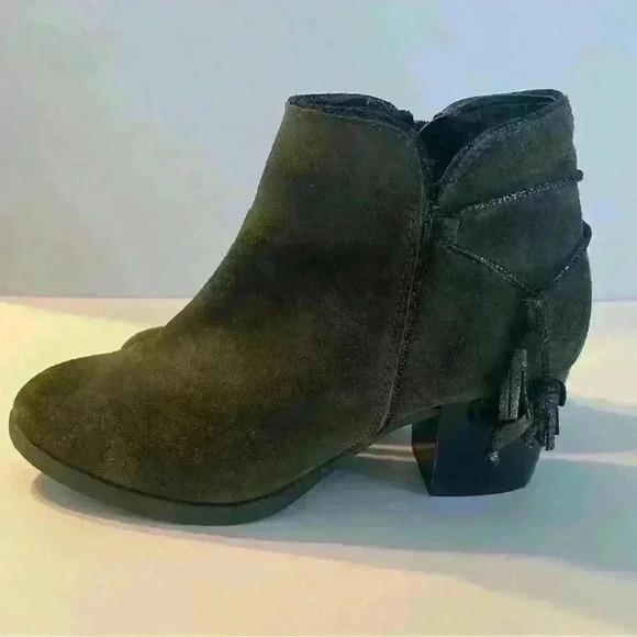 Andre Womens Charcoal Grey Suede Heeled Ankle Boots Fringe Tassel  Size 36/5.5 - Picture 3 of 12